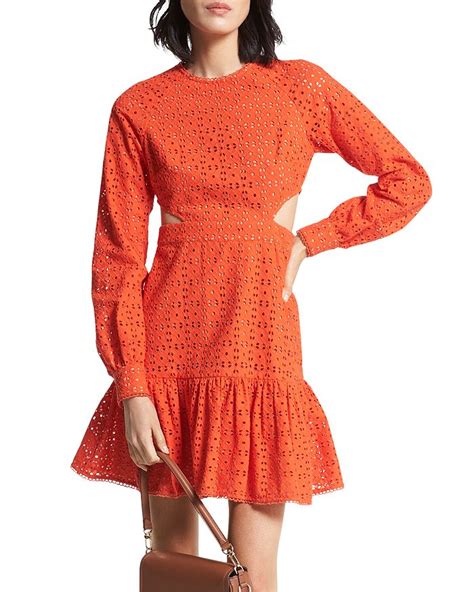 Michael Kors Cutout Eyelet Mini Dress 